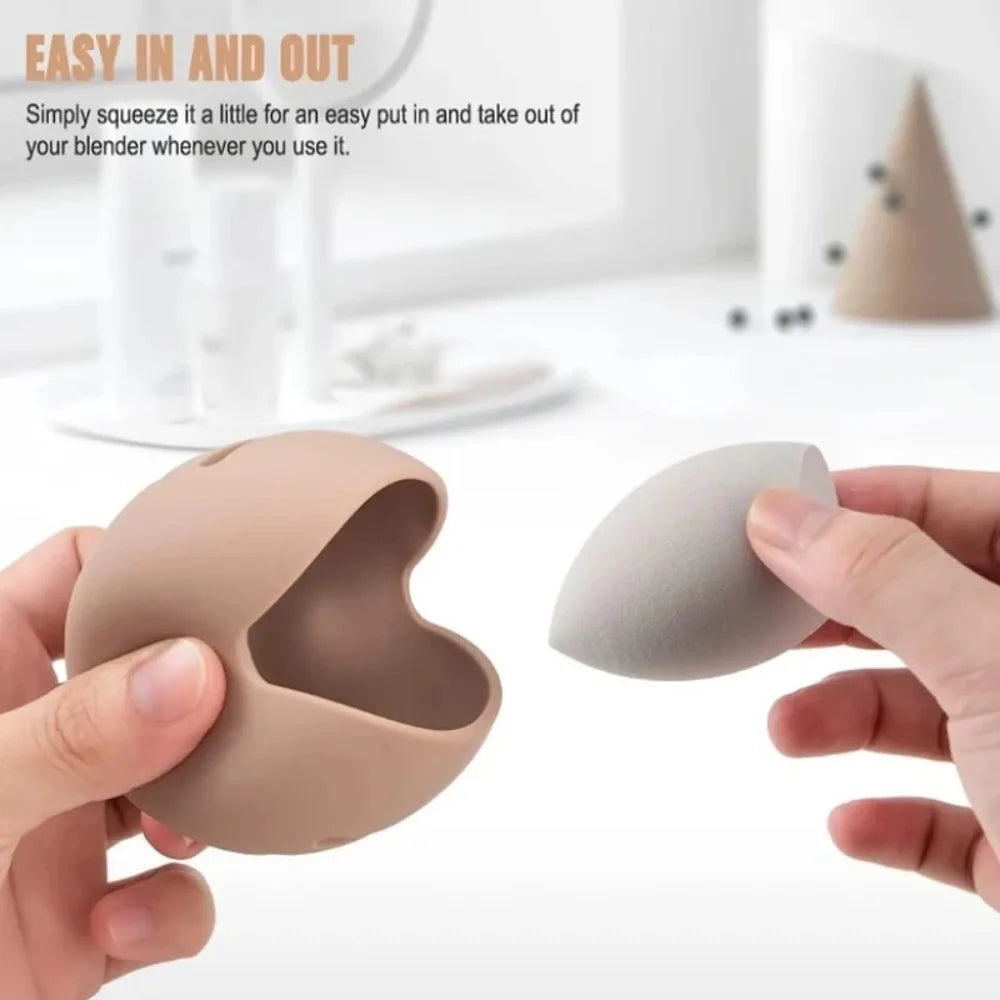 1PC Makeup Sponge Holder Eco-Friendly Silicone Multi-hole Beauty Egg Storage Case Travel Protable Cosmetic Puff Box Maquillaje