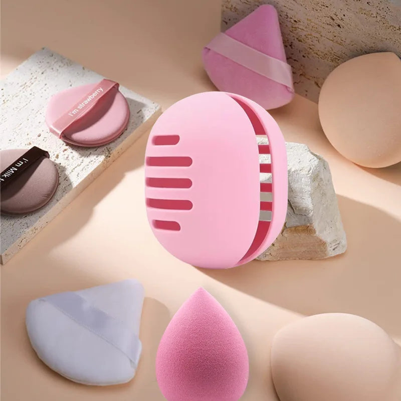 1PC Makeup Sponge Holder Eco-Friendly Silicone Multi-hole Beauty Egg Storage Case Travel Protable Cosmetic Puff Box Maquillaje