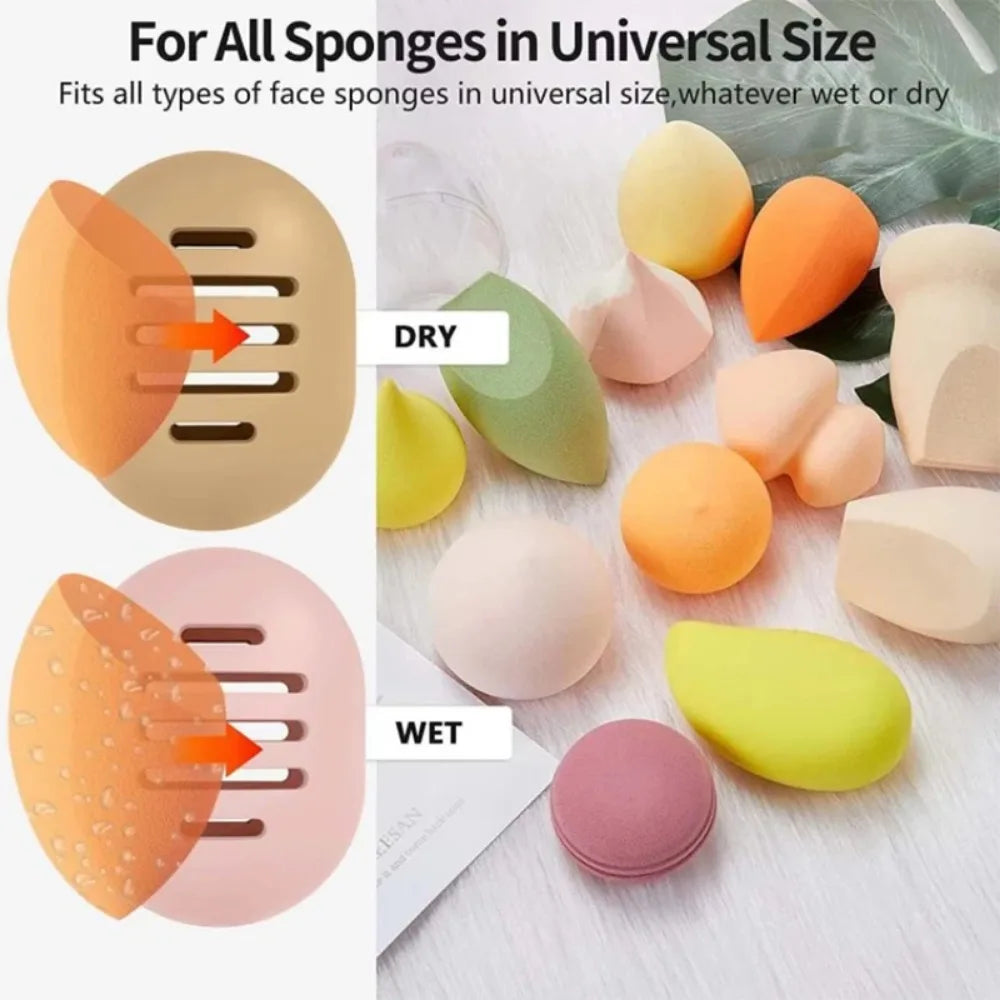 1PC Makeup Sponge Holder Eco-Friendly Silicone Multi-hole Beauty Egg Storage Case Travel Protable Cosmetic Puff Box Maquillaje